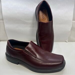 ECCO Brown Leather Slip-On Loafers Dress Shoes Men’s Size 43 (US 9 -9.5)
